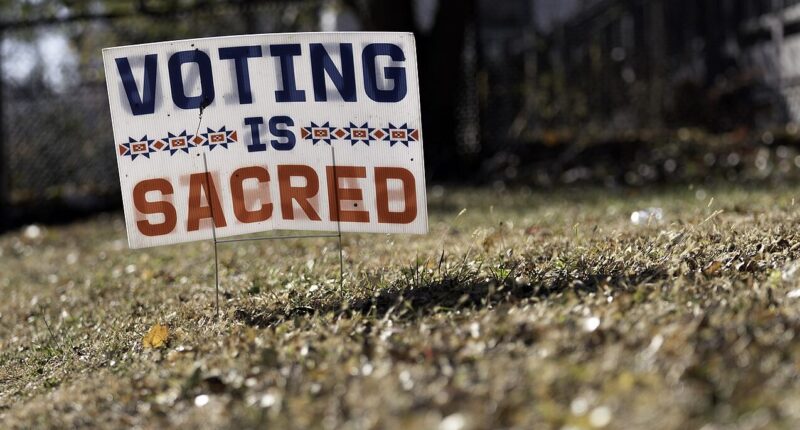 'Voting is Sacred' sign