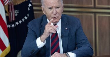 President Biden slammed former President Trump and Congresswoman Marjorie Taylor Greene by name for spreading lies at a hurricane briefing  on Wednesday. He called some of the claims they are publicly making 'simply not true,' 'ridiculous' and 'harmful' to those who need help the most