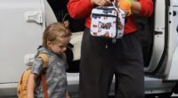 Brittany Cartwright surfaced with her three-year-old son Cruz in Los Angeles Thursday - one week after her estranged husband Jax Taylor refiled for divorce