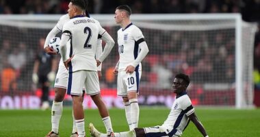 Bukayo Saka sustained an injury in the second half of the match between England and Greece