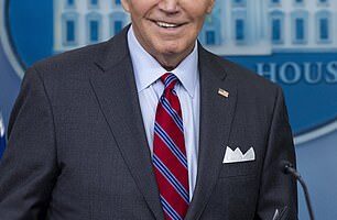 President Biden giving remarks in the White House press briefing room