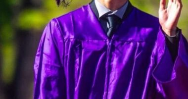 Silas Mayes, 17, was an avid hiker and skateboarder (pictured above at his graduation). But after eating a Quarter Pounder from McDonald's, he has been left very weak and struggling to go back to how he was