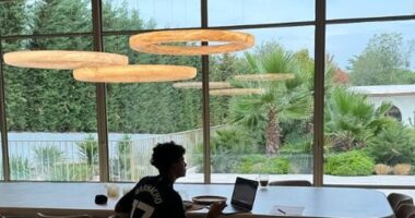 Cristiano Ronaldo Jr wore Man United star Alejandro Garnacho's shirt while doing homework