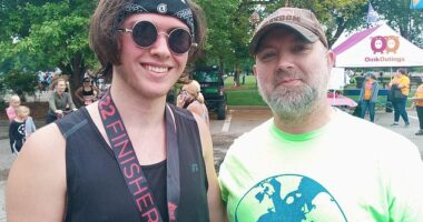 The father of missing hiker Austin King, Brian King-Henke, has shared an eerie note left on a Wyoming mountaintop by his son that was written three days before he was supposed to check into camp