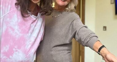 Dame Deborah James's mother has paid tribute to her late daughter on what would been her 43rd birthday (Deborah, left, pictured with her mother, right)