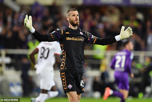 David de Gea played a crucial role in his Serie A side Fiorentina's 2-1 victory over AC Milan