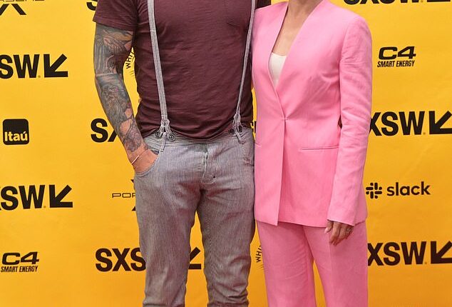 Dax Shepard shared his reaction to his wife Kristen Bell's kissing scenes with her Nobody Wants This co-star Adam Brody; pictured March 2023 in Austin