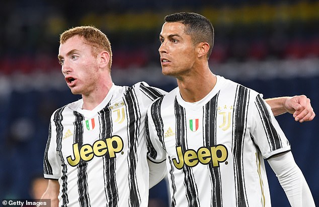 Dejan Kulusevski (left) was handed advice by Cristiano Ronaldo (right) while at Juventus
