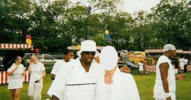 A man accusing Sean ' Diddy ' Combs of assaulting him when he was just 16 has shared a photograph of the pair together at one of the rapper's famous White Parties