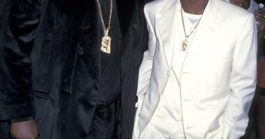 Diddy, pictured with Notorious B.I.G. in California in the 1990s, has long been accused of orchestrating the murder of rap rival Tupac Shakur in 1996