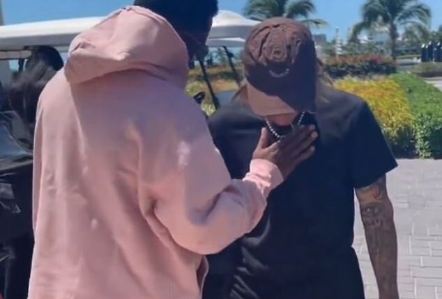 Footage of an interaction between Sean ' Diddy ' Combs and Justin Bieber has gone viral following the rapper's arrest