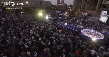 Thousands attended TNT's NBA opening night show in Boston, where a drone crashed