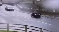A farmer was captured on CCTV driving through Lancashire with two lads, aged 17 and 20, strapped across his quad bike after accusing them of trespassing