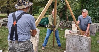 VFW volunteers dubbed the 'Cemetery Troopers' were intrigued by the grave as they surveyed and restored veteran graves in East Haddam, Connecticut