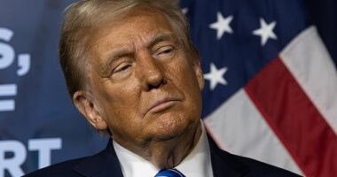 Former President and Republican Presidential nominee Donald Trump speaks at a press conference in the Discovery Center on October 1, 2024 in Milwaukee, Wisconsin