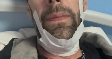 Former Kasabian frontman Tom Meighan has been forced to cancel a string of shows after he started 'spitting blood' and had to undergo surgery
