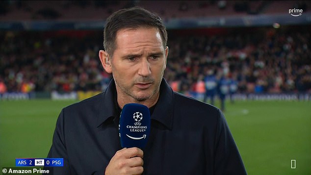 Frank Lampard believes that PSG were taught a lesson by Arsenal in the first-half of their Champions League clash