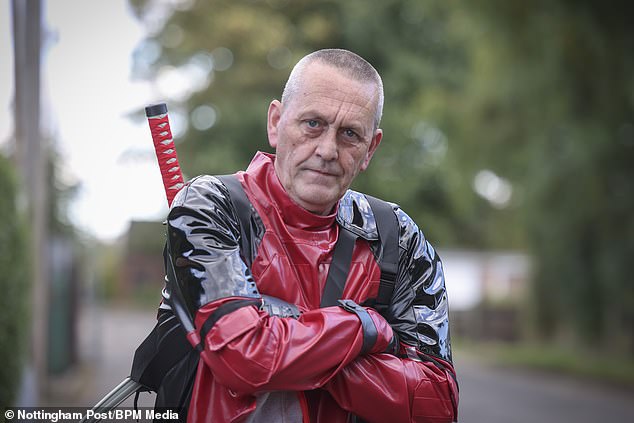 Mark Spaven, 59 has become so frustrated with drivers speeding down his road that he plans to suit up as Deadpool to stop them