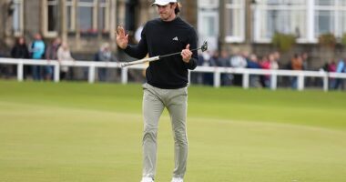 Gareth Bale was left stunned as a dog interrupted his play in a celebrity golf tournament