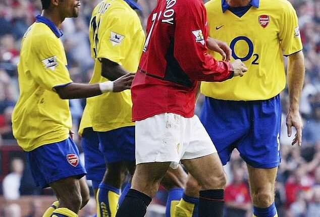 Martin Keown (right) was on ferocious form the day that Arsenal travelled to Man United
