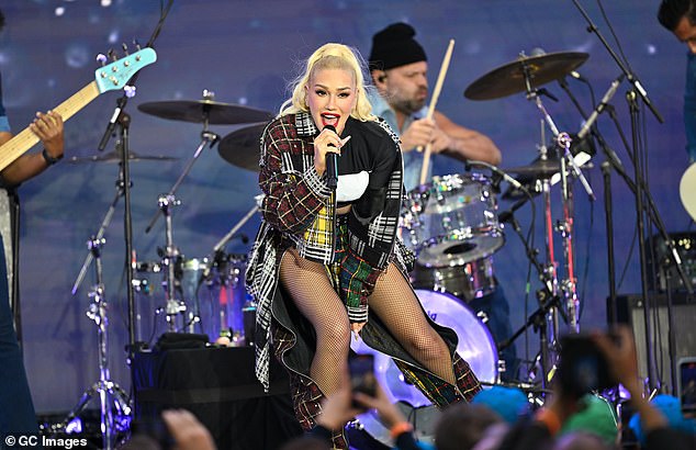 Gwen Stefani, 55, pulled out all the stops for an electric performance at the Nasdaq MarketSite in Times Square on Tuesday