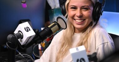 JoJo Siwa appeared on the fifth episode of the Talk Tuah podcast with 'Hawk Tuah ' catchphrase coiner Haliey Welch (above), and talked about her recent racy photoshoot