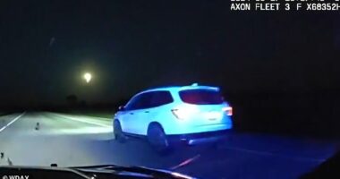 Incredible police dashcam footage captured the moment a Minnesota teenager's Honda Pilot sped out of control after its in-drive computer system took control and hit the gas