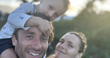 Annabel Fenwick Elliott, her husband Julius, and their two-year-old son Jasper, moved to Mauritius for a "better lifestyle" which she could "never afford" in the UK (Pictured; Annabel, Julius and Jasper in Mauritius)