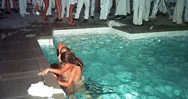 In pictures shot at Diddy's penultimate party in 2008, scantily clad, half-naked girls cavort in the swimming pool