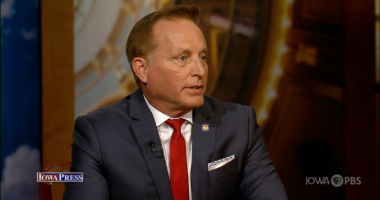 Iowa SOS Paul Pate speaking during an interview.