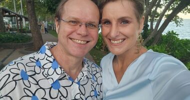 Annette Densham (right) and her husband Earl (left) have decided to sell their belongings and move to Bali out of fear of not being able to retire Down Under. Their oldest son Zayde, 23, and their pooch Georgie will join them for the adventure