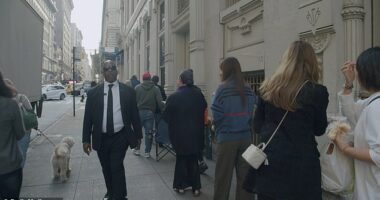 On Wednesday at 10 a.m., luxury brand The Row opened their sample sale to the public at The Metropolitan Pavilion in New York City 's Flatiron district - and people were waiting there since 10:30 p.m. Tuesday night just to get a spot in line