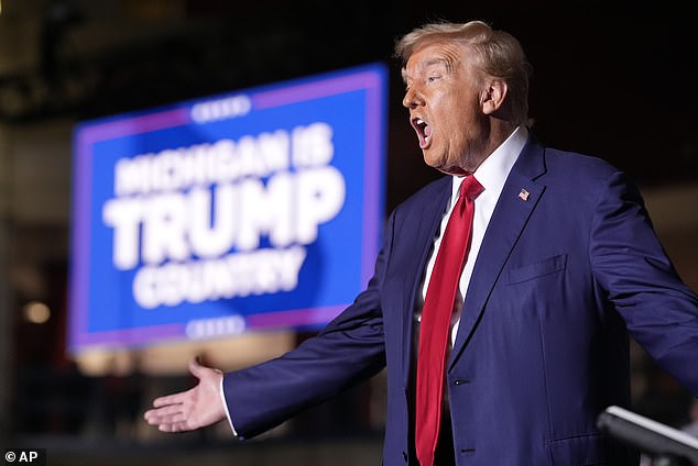 Former President Donald Trump appeared in Saginaw, Michigan, on Thursday. It is one of the swingiest counties in the country. Joe Biden won it by 101 votes in 2020