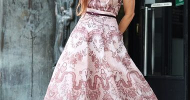 Isla Fisher, 48, showcased her Aussie roots as she attended the Zimmermann Paris Womenswear Spring-Summer 2025 show at Paris Fashion Week on Monday