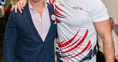 James Haskell (pictured, right) described pro-Sussex writer Omid Scobie as a 'very odd bloke' in the new book he's penned with Mike Tindall (pictured, left) and Alex Payne, his The Good, the Bad, & the Rugby podcast co-hosts. The book, The Good, the Bad & the Rugby - Unleashed, comes out later this month