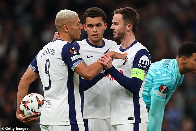 James Maddison revealed that he allowed Richarlison to take the penalty to boost his confidence