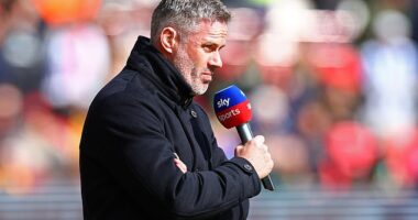 Jamie Carragher took to X to hit out at Everton' social media post regarding Anthony Gordon