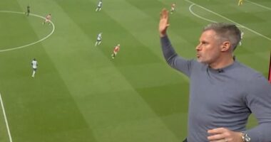 Jamie Carragher has slammed Manchester United's £43million summer signing Matthijs de Ligt for being 'completely out of position all the time'