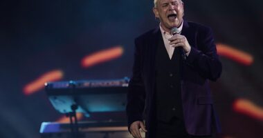 Legendary Aussie singer John Farnham 's voice has been heard for the first time after he underwent surgery for mouth cancer. Pictured performing in 2020