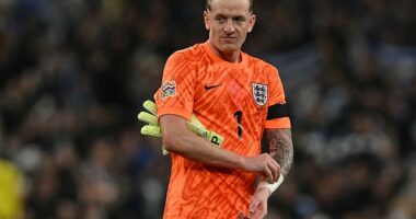 Jordan Pickford refused to be drawn on whether Lee Carsley still had a firm grip on a possible permanent appointment with England