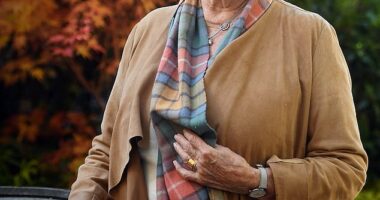 Dame Judi Dench at the Cheltenham Literature Festival in Gloucestershire on Saturday 5th October 2024. The actress teared up on stage today when asked about her late friend Maggie Smith