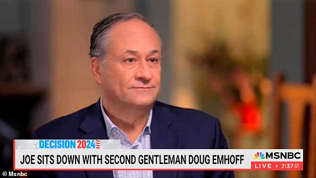 Second gentleman Doug Emhoff was asked about 'tabloid' stories during an interview on MSNBC. He didn't deny bombshell DailyMail.com stories, instead saying he and his VP wife 'don't have time to be pissed off'