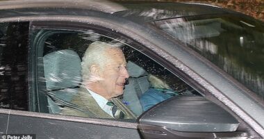 King Charles and Queen Camilla were all smiles as they made their arrival for Sunday service at Crathie Kirk