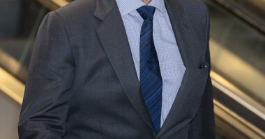 The monarch, 56, looked dapper in a suit as he participated in the opening of an exhibition at the centre called 'The Water is Coming'