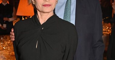 Kristin Scott Thomas is married! The actress, 64, 'secretly tied the knot with Bloomberg editor-in-chief John Micklethwait in September' (pictured together in March)