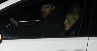 Lucy Beaumont was joined by a mystery man as she left the Lowry Theatre in Manchester on Sunday evening - six months after confirming the end of her marriage to comedian Jon Richardson