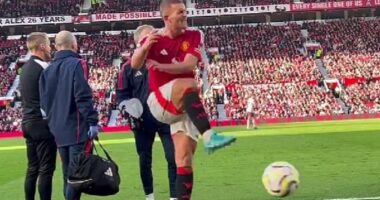 Matthijs de Ligt booted a ball away in fury after Brentford scored while he was being treated