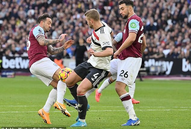 Danny Ings went down under a challenge from Matthijs de Ligt in the 90th minute