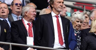 Sir Alex Ferguson (left) has had his lucrative ambassadorial role at Manchester United terminated by Sir Jim Ratcliffe