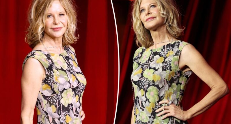 Meg Ryan makes unique fashion statement in a green floral dress at Academy Museum Gala